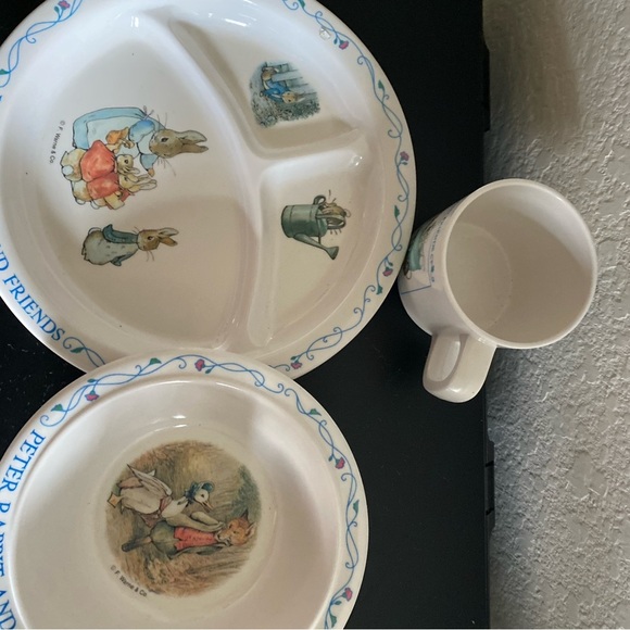 Vintage Peter Rabbit and Friends by Eden, Melamine Child's Cup Bowl & Plate Set - Picture 15 of 15